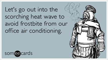 someecards.com - Let's go out into the scorching heat wave to avoid frostbite from our office air conditioning.